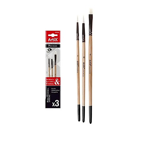 Pensule scolare set - PENSULE IPB PROFESIONALE 3/SET NR.8 PLAT, NR.2,6 ROTUND PP232