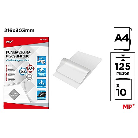 APARATURA PENTRU BIROU - FOLIE LAMINAT A4 125 MIC 10/SET PN201-10