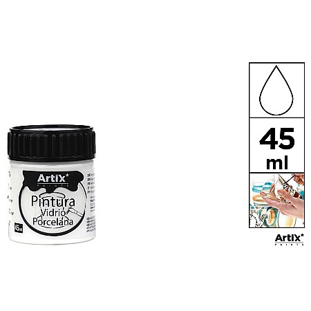 FINE ARTS&GRAPHICS - VOPSEA PENTRU STICLA SI PORTELAN IPB 45ml ALB PP661-01