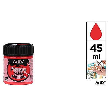 FINE ARTS&GRAPHICS - VOPSEA PENTRU STICLA SI PORTELAN IPB 45ml ROSU PP661-05