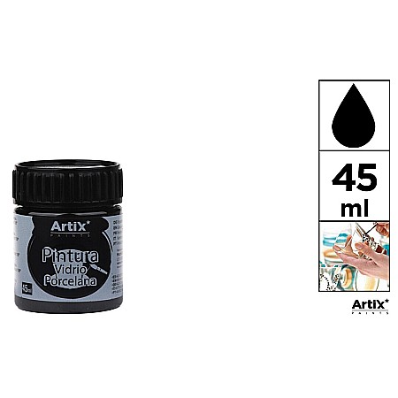 FINE ARTS&GRAPHICS - VOPSEA PENTRU STICLA SI PORTELAN IPB 45ml NEGRU PP661-12