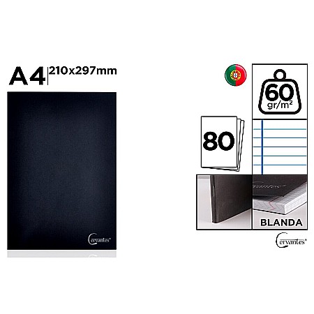 Caiete scolare - CAIET A4 IPB 80F NEGRU LINII PB703