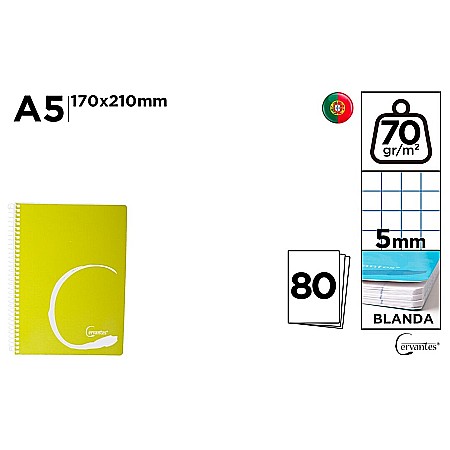 Caiete scolare - CAIET A5 IPB 80F SPIRA COLOR PATRATELE PB726