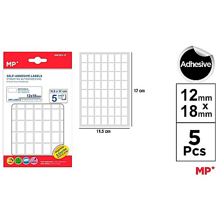 Etichete autoadezive - ETICHETE ADEZIVE IPB 12*18MM 5 COLI/SET 280 BUCATI PN151-11