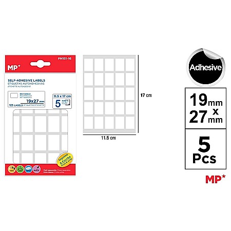 HARTIE PRODUSE DIN HARTIE - ETICHETE ADEZIVE IPB 19*27MM 5 COLI/SET 125 BUCATI PN151-16