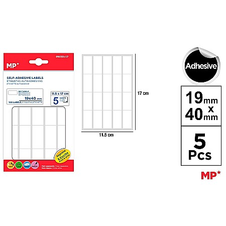 Etichete autoadezive - ETICHETE ADEZIVE IPB 19*40MM 5 COLI/SET 100 BUCATI PN151-17