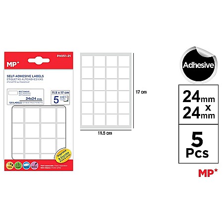 Etichete autoadezive - ETICHETE ADEZIVE IPB 24*24MM 5 COLI/SET 120 BUCATI PN151-21