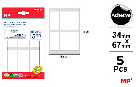 HARTIE PRODUSE DIN HARTIE - ETICHETE ADEZIVE IPB 34*67MM 5 COLI/SET 30 BUCATI PN151-27