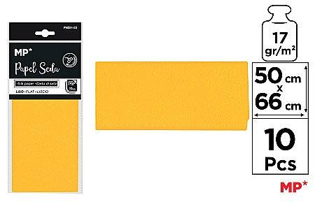 HARTIE PRODUSE DIN HARTIE - HARTIE DE MATASE IPB 50*66CM 10/SET GALBEN INCHIS PN221-03