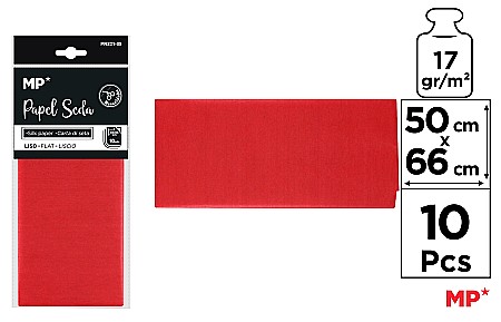 Hartie de Matase - HARTIE DE MATASE IPB 50*66CM 10/SET ROSU PN221-08