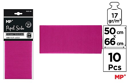 HARTIE PRODUSE DIN HARTIE - HARTIE DE MATASE IPB 50*66CM 10/SET ROZ MAGENTA PN221-09