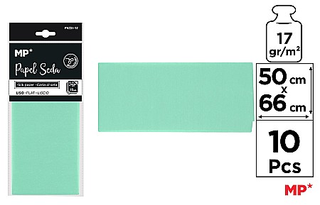 HARTIE PRODUSE DIN HARTIE - HARTIE DE MATASE IPB 50*66CM 10/SET VERDE DESCHIS PN221-12