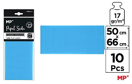 HARTIE PRODUSE DIN HARTIE - HARTIE DE MATASE IPB 50*66CM 10/SET ALBASTRU DESCHIS PN221-13