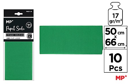 HARTIE PRODUSE DIN HARTIE - HARTIE DE MATASE IPB 50*66CM 10/SET VERDE INCHIS PN221-18