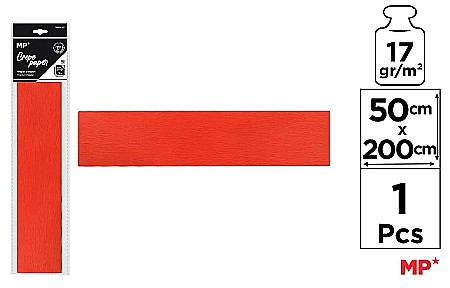 Hartie Creponata, Hartie Glasata - HARTIE CREPONATA IPB 50*200CM 17GR ROSU PN222-01