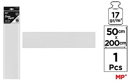 Hartie Creponata, Hartie Glasata - HARTIE CREPONATA IPB 50*200CM 17GR ALB PN222-02