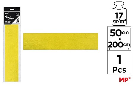 Hartie Creponata, Hartie Glasata - HARTIE CREPONATA IPB 50*200CM 17GR GALBEN DESCHIS PN222-04