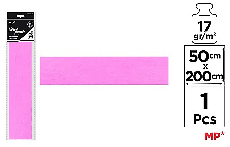 Hartie Creponata, Hartie Glasata - HARTIE CREPONATA IPB 50*200CM 17GR ROZ PN222-09