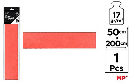 Hartie Creponata, Hartie Glasata - HARTIE CREPONATA IPB 50*200CM 17GR CORAL PN222-10