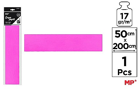 Hartie Creponata, Hartie Glasata - HARTIE CREPONATA IPB 50*200CM 17GR ROZ INTENS PN222-11
