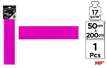 Hartie Creponata, Hartie Glasata - HARTIE CREPONATA IPB 50*200CM 17GR ROZ FUCSIA PN222-12