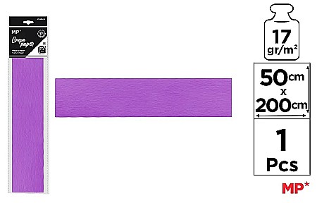 Hartie Creponata, Hartie Glasata - HARTIE CREPONATA IPB 50*200CM 17GR MOV PN222-14