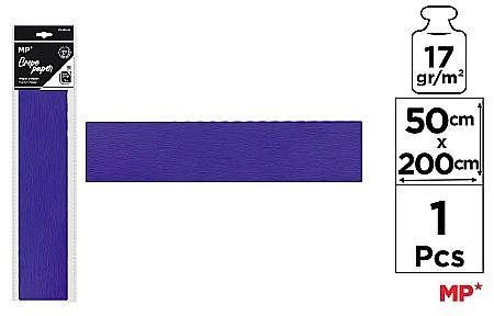 RECHIZITE SCOLARE - HARTIE CREPONATA IPB 50*200CM 17GR ALBASTRU MARIN PN222-18