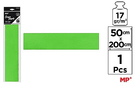 Hartie Creponata, Hartie Glasata - HARTIE CREPONATA IPB 50*200CM 17GR VERDE IARBA PN222-20