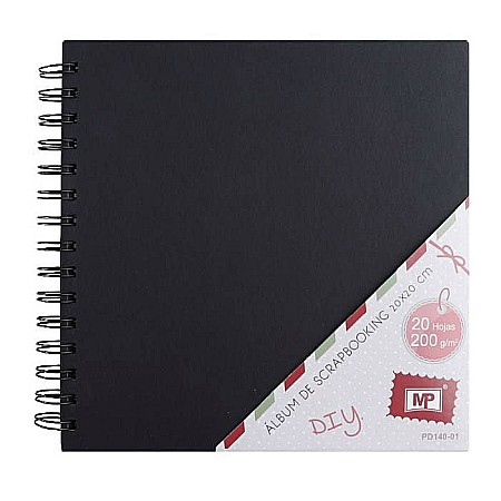 ALBUM IPB SCRAPBOOKING 20*20CM 200GR/M2 SPIRA NEGRU 20 DE COLI PD140-01 [0]