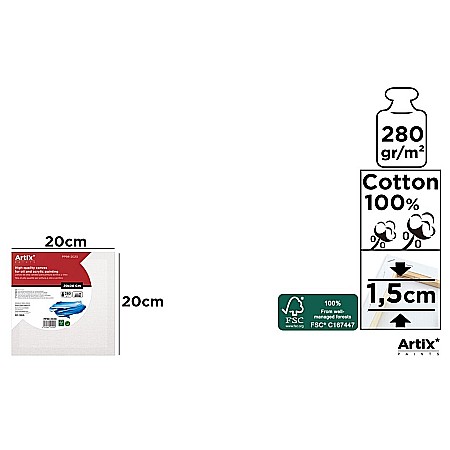 Panza/ Carton panzat pentru pictura - RAMA CU PANZA IPB 20*20CM 280GR PP98-2020
