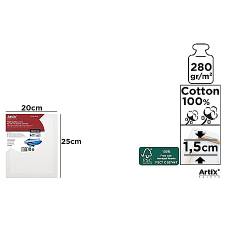 Panza/ Carton panzat pentru pictura - RAMA CU PANZA IPB 20*25CM 280GR PP98-2025
