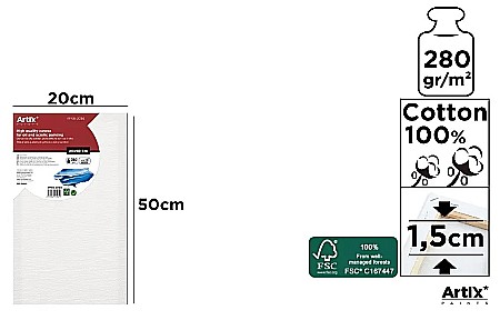 Panza/ Carton panzat pentru pictura - RAMA CU PANZA IPB 20*50CM 280GR PP98-2050