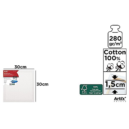 Panza/ Carton panzat pentru pictura - RAMA CU PANZA IPB 30*30CM 280GR PP98-3030