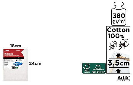 Panza/ Carton panzat pentru pictura - RAMA CU PANZA IPB 18*24CM 380GR PP99-1824