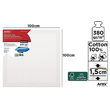 Panza/ Carton panzat pentru pictura - RAMA CU PANZA IPB 100*100CM 380GR PP98-100100