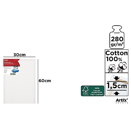 Panza/ Carton panzat pentru pictura - RAMA CU PANZA IPB 30*60CM 280GR PP98-3060