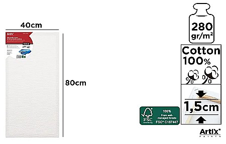 Panza/ Carton panzat pentru pictura - RAMA CU PANZA IPB 40*80CM 280GR PP98-4080