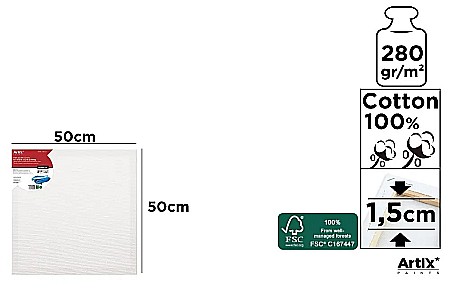 Panza/ Carton panzat pentru pictura - RAMA CU PANZA IPB 50*50CM 280GR PP98-5050