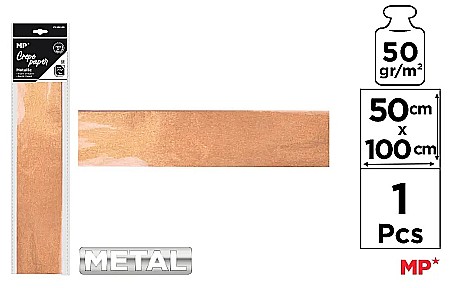 Hartie Creponata, Hartie Glasata - HARTIE CREPONATA IPB 50*100CM 50GR ROZ METALIZAT PN223-02