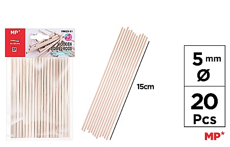 Baghete/ Betisoare/ Paletine Lemn - BETISOARE LEMN IPB 5MM*15CM 20/SET NATUR PM029-01