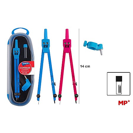 Compas - COMPAS IPB 140MM 3 PIESE 2 CULORI PA124C