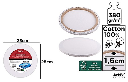 Panza/ Carton panzat pentru pictura - RAMA CU PANZA IPB ROTUNDA 25*25CM PP97-2525