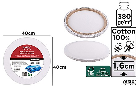 Panza/ Carton panzat pentru pictura - RAMA CU PANZA IPB ROTUNDA 40*40CM PP97-4040