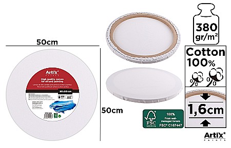 Panza/ Carton panzat pentru pictura - RAMA CU PANZA IPB ROTUNDA 50*50CM PP97-5050