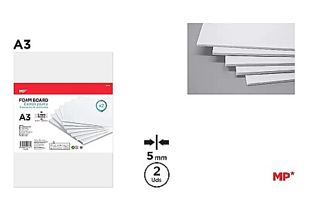FINE ARTS&GRAPHICS - CARTON MOUSSE IPB A3 5MM 2/SET ALB PN731