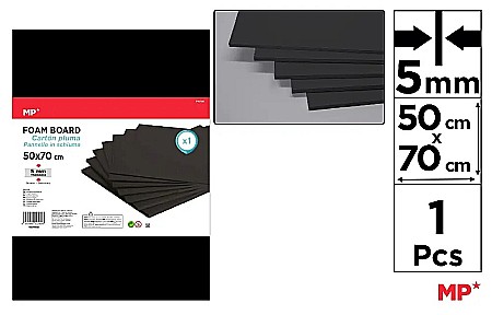 FINE ARTS&GRAPHICS - CARTON MOUSSE IPB 50*70CM 5MM NEGRU PN735