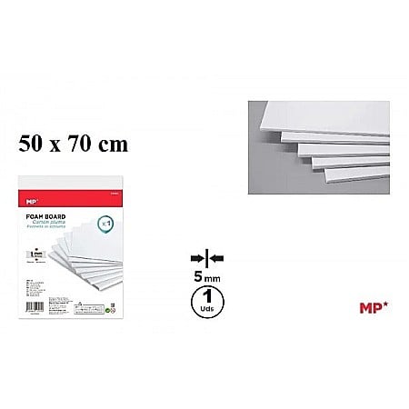 FINE ARTS&GRAPHICS - CARTON MOUSSE IPB ADEZIV 50*70CM 5MM ALB PN738
