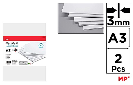 FINE ARTS&GRAPHICS - CARTON MOUSSE IPB A3 3MM 2/SET ALB PN743