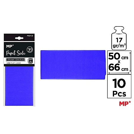 HARTIE PRODUSE DIN HARTIE - HARTIE DE MATASE IPB 50*66CM 10/SET ALBASTRU INDIGO PN221-22