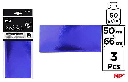 Hartie de Matase - HARTIE DE MATASE IPB METALIZATA 50*66CM 3/SET INDIGO PN225-06
